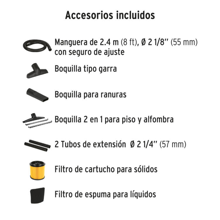 Aspiradora de sólidos y líquidos, 16 gal, acero inox - Image 4