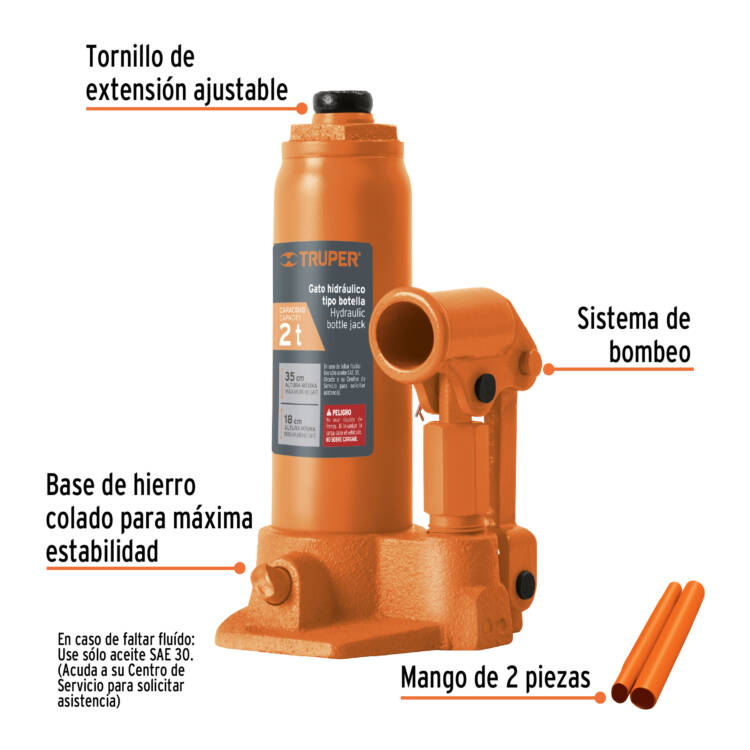 Gato hidráulico de botella de 21 Toneladas - Image 2