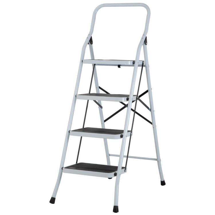 Escalera tubular plegable 4 peldaños