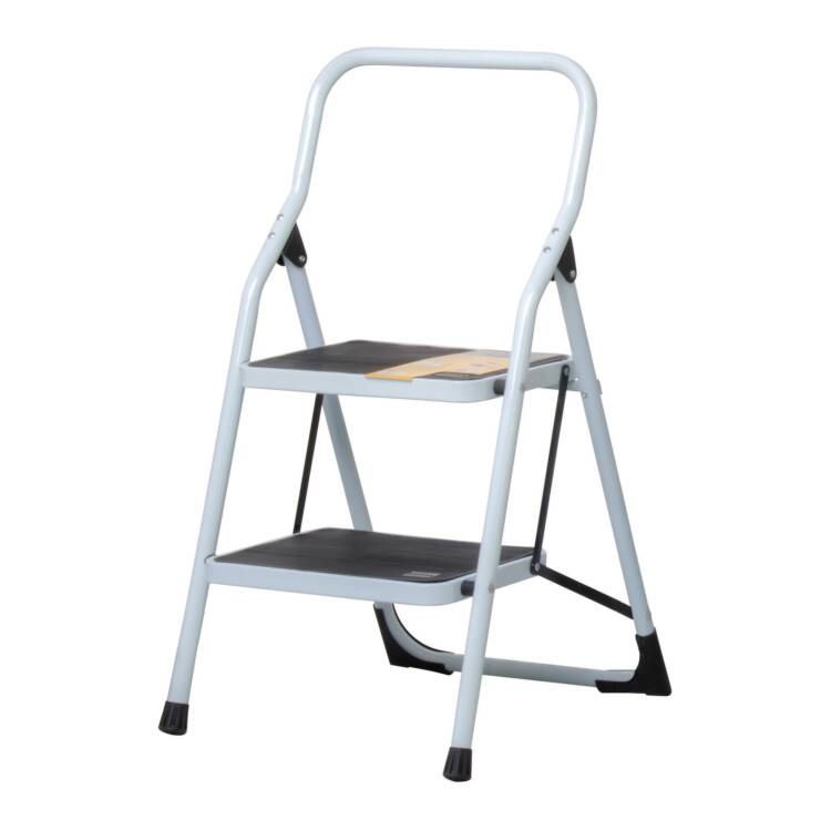 Escalera tubular plegable 2 peldaños