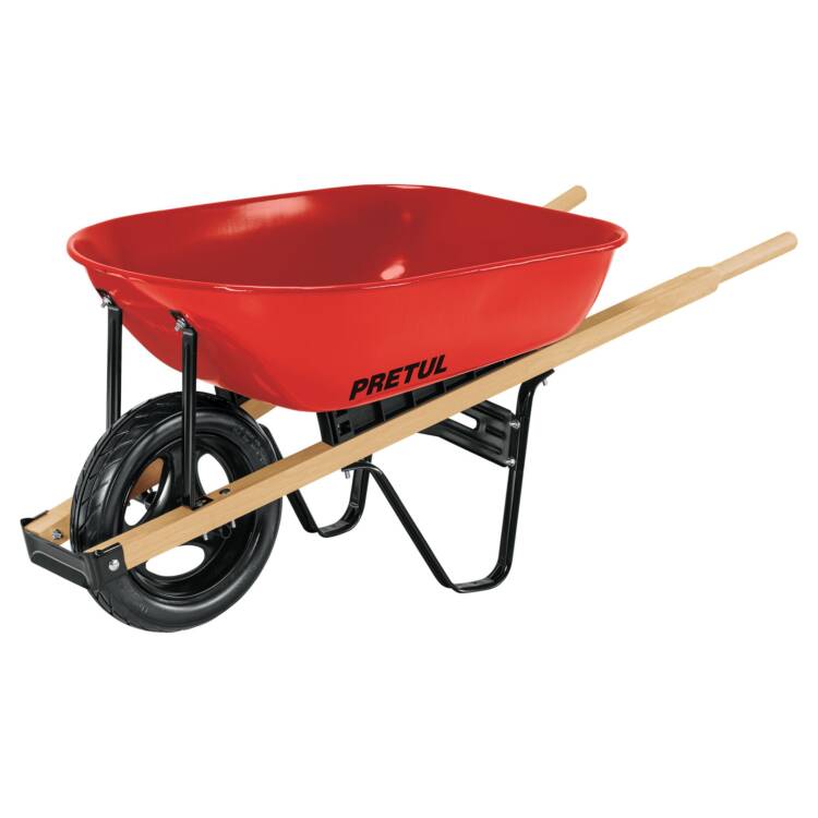 Carretilla 5.5ft3 roja,imponchable, bastidores madera