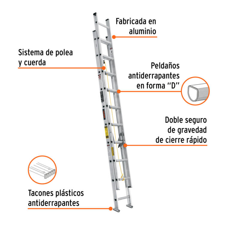 Escalera de extension 20 peldaños, tipo III - Image 2