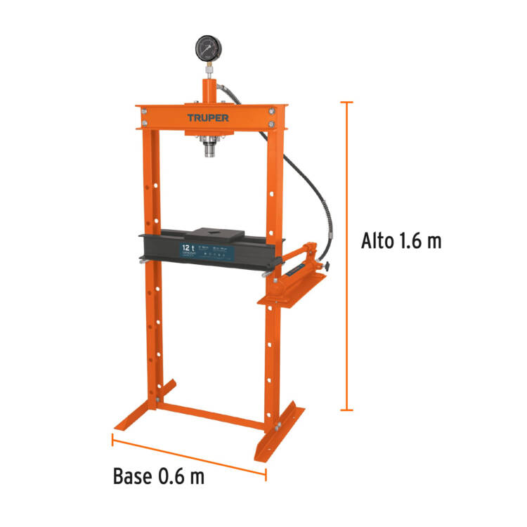 Prensa hidráulica tipo "H" de 12 ton, con pistón. - Image 2