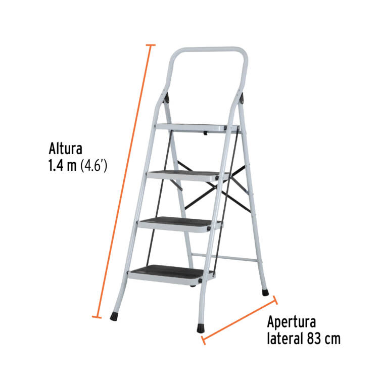 Escalera tubular plegable 4 peldaños - Image 2