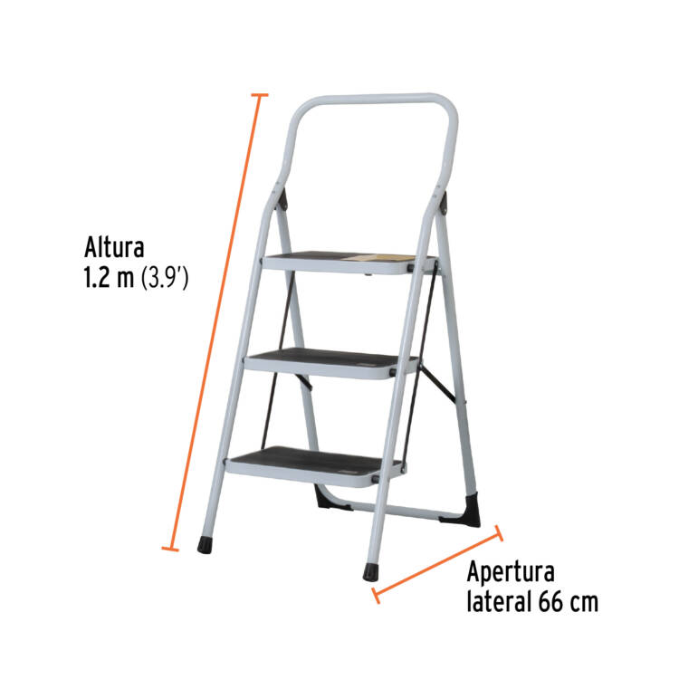 Escalera tubular plegable 3 peldaños - Image 2