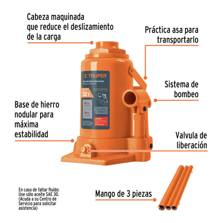 Gato hidráulico de botella de 32 Toneladas - Image 2