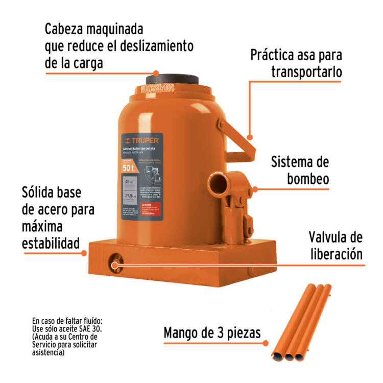 Gato hidráulico de botella de 50 Toneladas - Image 2