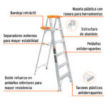 Escalera de tijera tipo II 5 peldaños y bandeja - Image 2