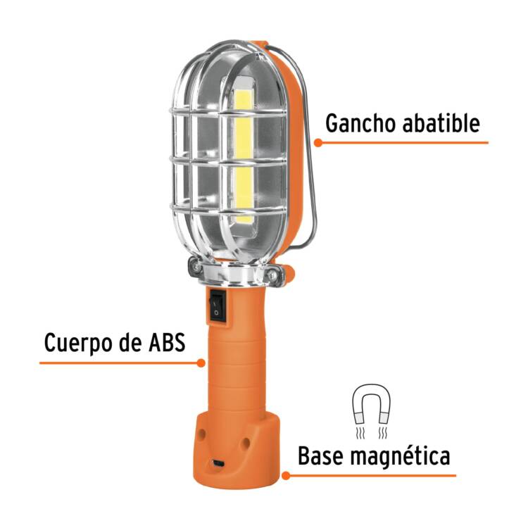 Lámpara LED 280 lm de taller, recargable - Image 2