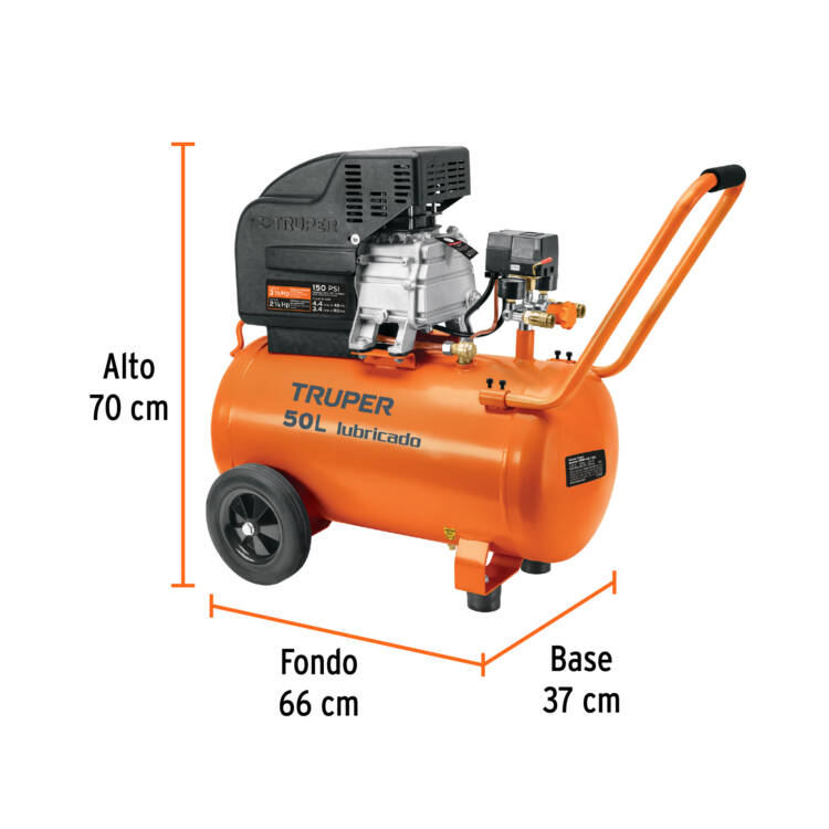 Compresor lubricado, 50L, 3 1/2 HP, horizontal. - Image 3