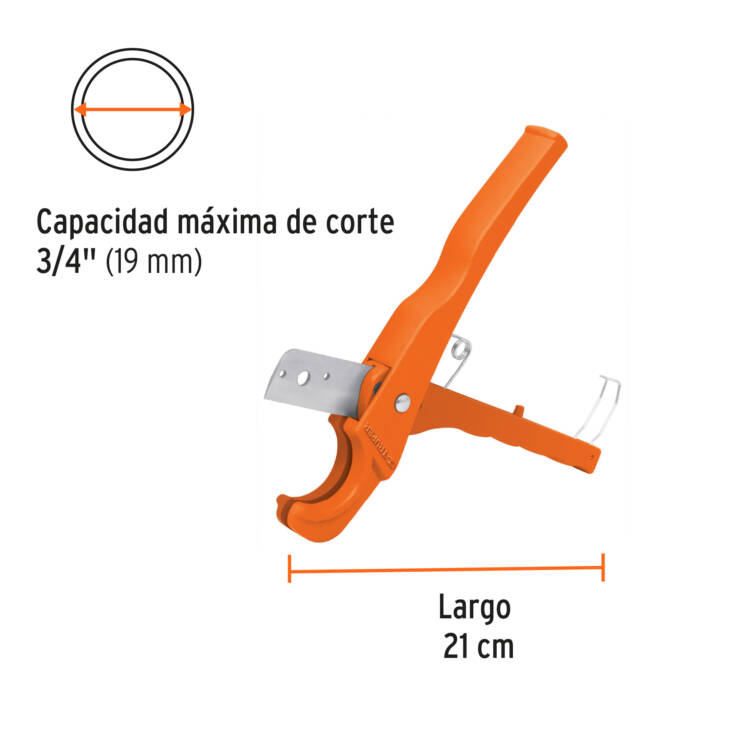 Cortador de tubo de plástico, capacidad corte 3/4" - Image 3