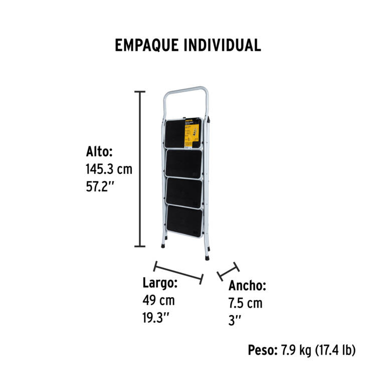 Escalera tubular plegable 4 peldaños - Image 4