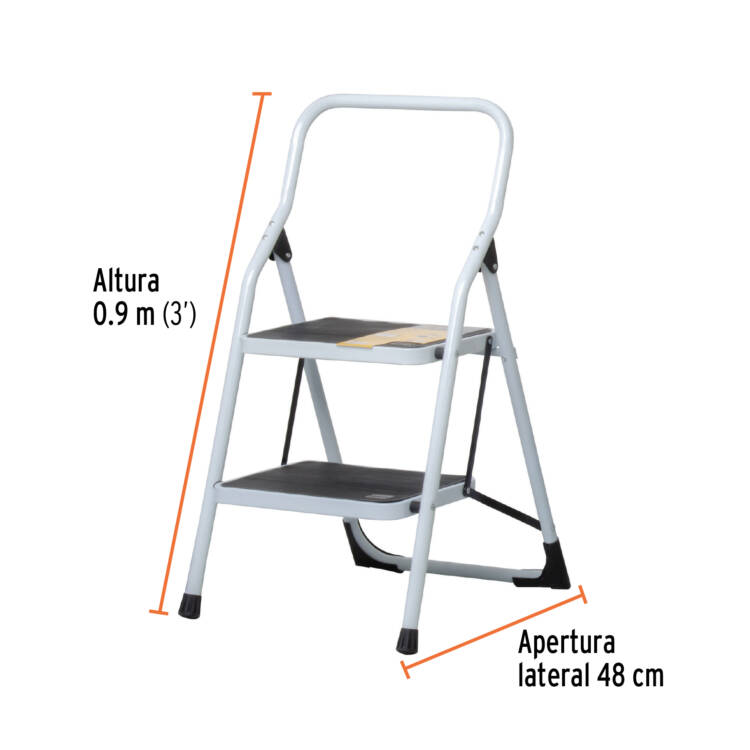 Escalera tubular plegable 2 peldaños - Image 5