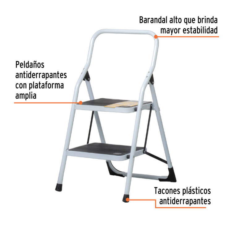 Escalera tubular plegable 2 peldaños - Image 6
