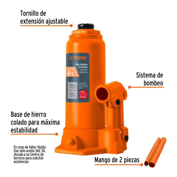 Gato hidráulico de botella de 6 Toneladas - Image 2