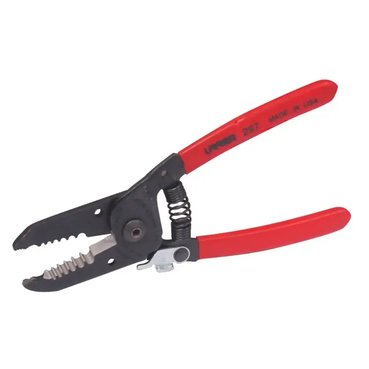 Pinza pelacable con mango air cushion 10-20 AWG de 6-3/4" alta palanca con seguro Urrea - Image 2