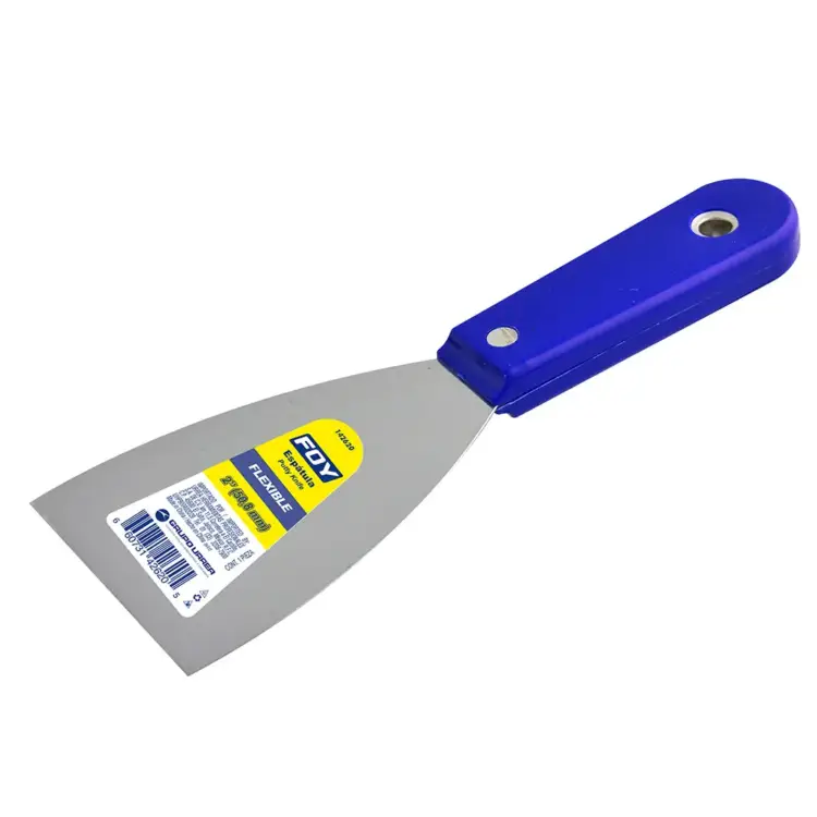 Espátula flexible de acero de alto carbón con mango plástico 2" Foy