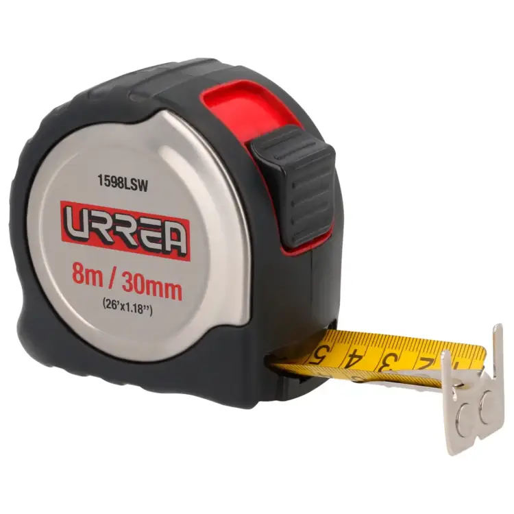 Flexómetro con carcasa de acero inoxidable 8m Urrea