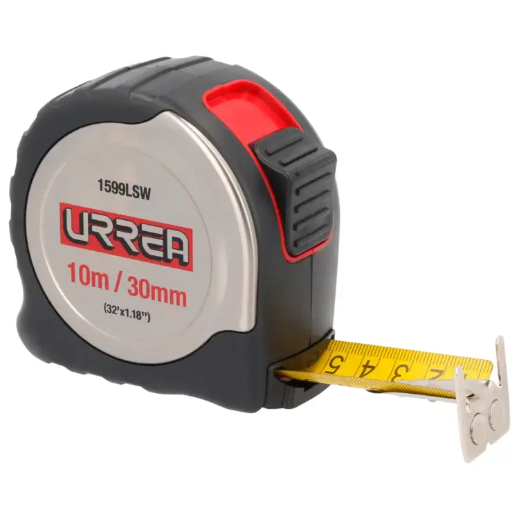 Flexómetro con carcasa de acero inoxidable 10mx30 mm Urrea
