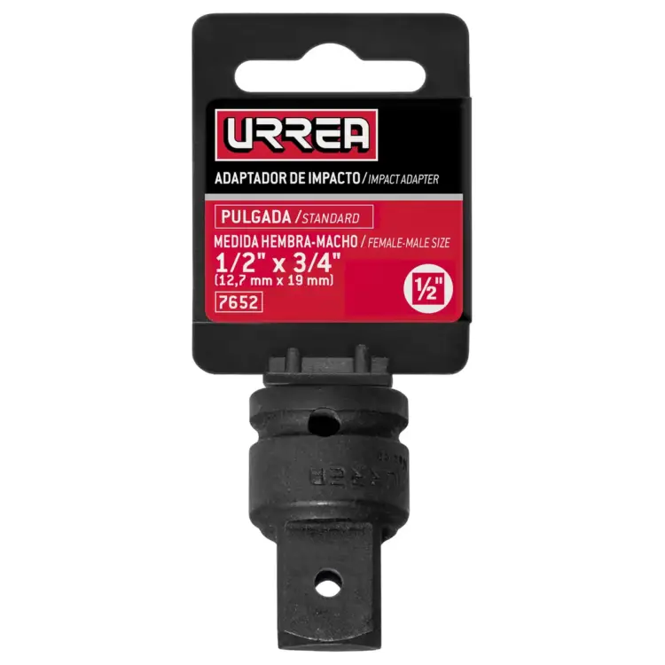 Adaptador de impacto cuadrante de 1/2" hembra a 3/4" macho Urrea