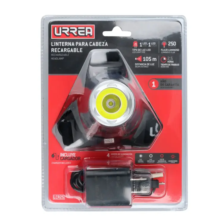 Linterna de LED para cabeza recargable de 250 lm Urrea