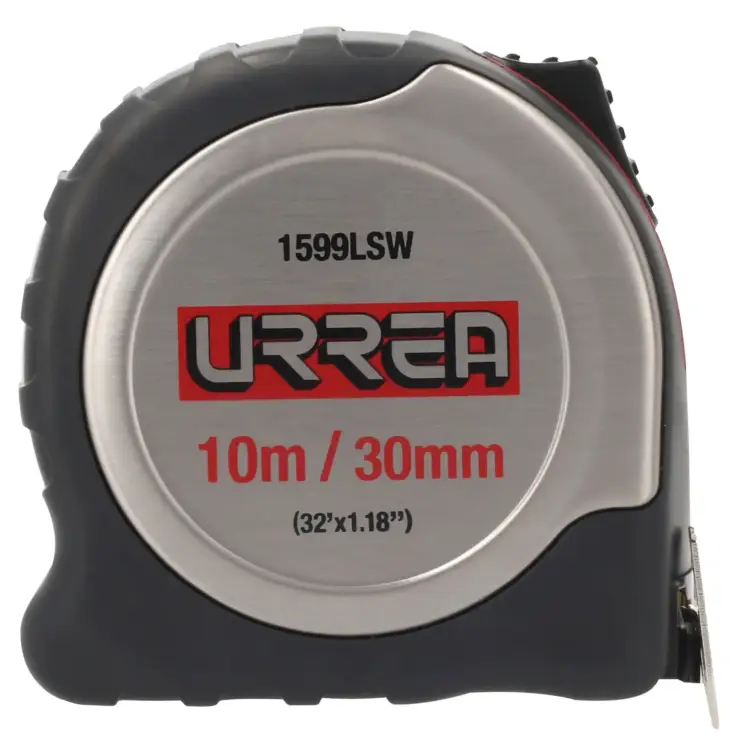 Flexómetro con carcasa de acero inoxidable 10mx30 mm Urrea - Image 6