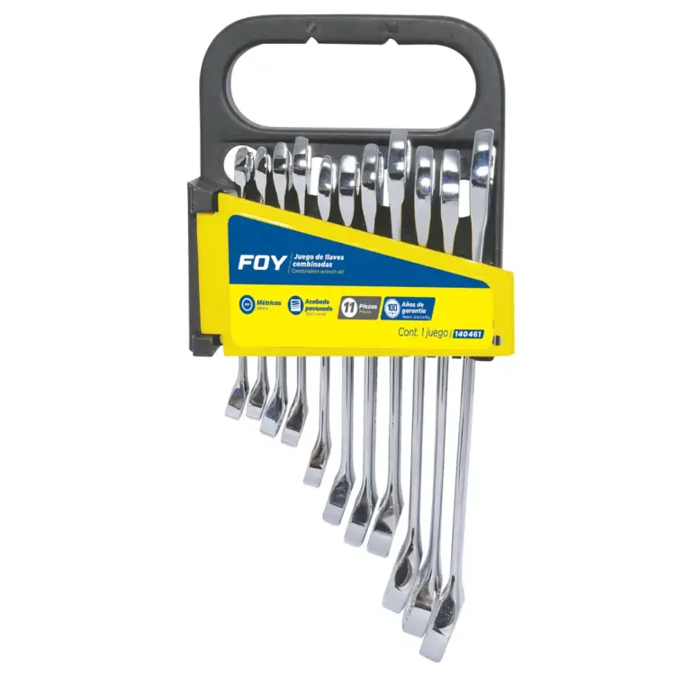 Juego de llaves combinadas espejo métricas, 12 puntas, 11 piezas Foy - Image 9