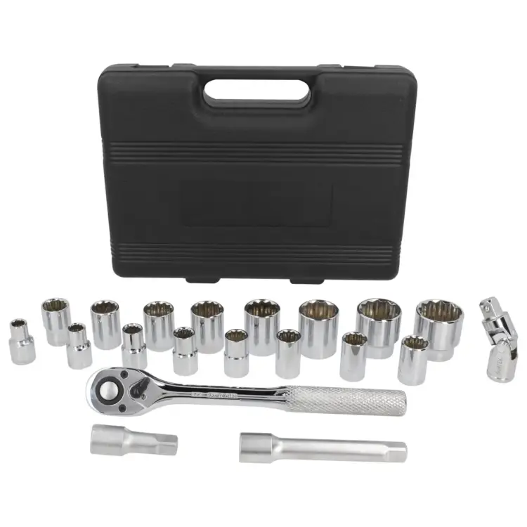 Juego de dados y accesorios cuadrante de 1/2" métrico 10-32, 20 piezas Surtek - Image 3