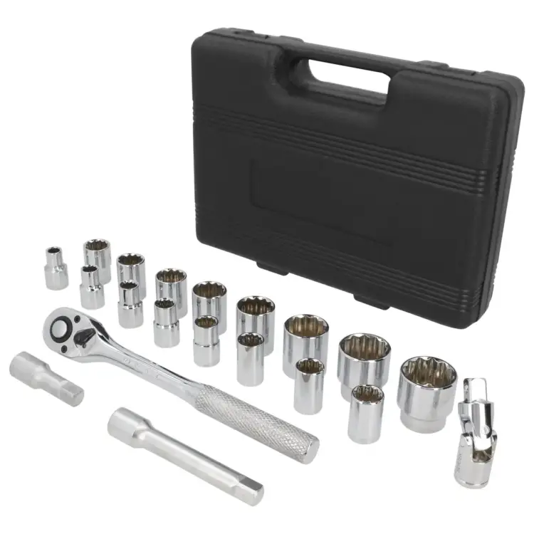 Juego de dados y accesorios cuadrante de 1/2" métrico 10-32, 20 piezas Surtek