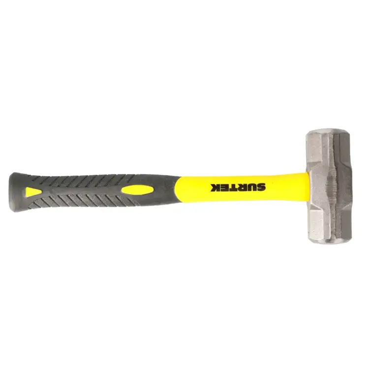 Maceta octagonal cabeza forjada con mango corto de fibra de vidrio de 12", 4 lb Surtek